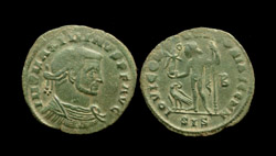 Maximinus II DAIA, Æ Reduced Follis, Siscia Mint, Jupiter reverse